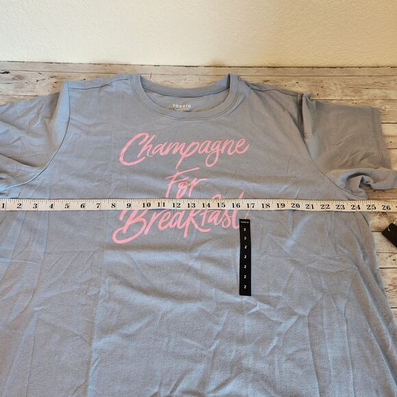 Torrid Champagne Breakfast Crew Heritage Jersey Tee 2X NWT - Picture 9 of 10